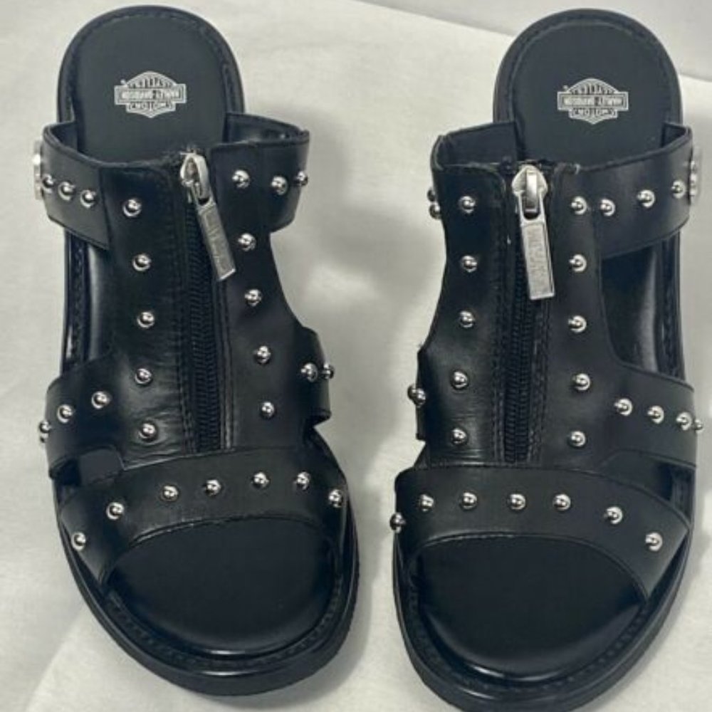 Harley-Davidson Women's Michelle Black Sandals size 7 1/2 D83710